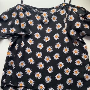 Daisy Print Tank with Off the Shoulder Accents